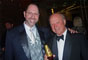 Client Ric Cairns (left, in suit, shirt and waistcoat by Impressions) at the 2009 Perth Advertising Club Awards.